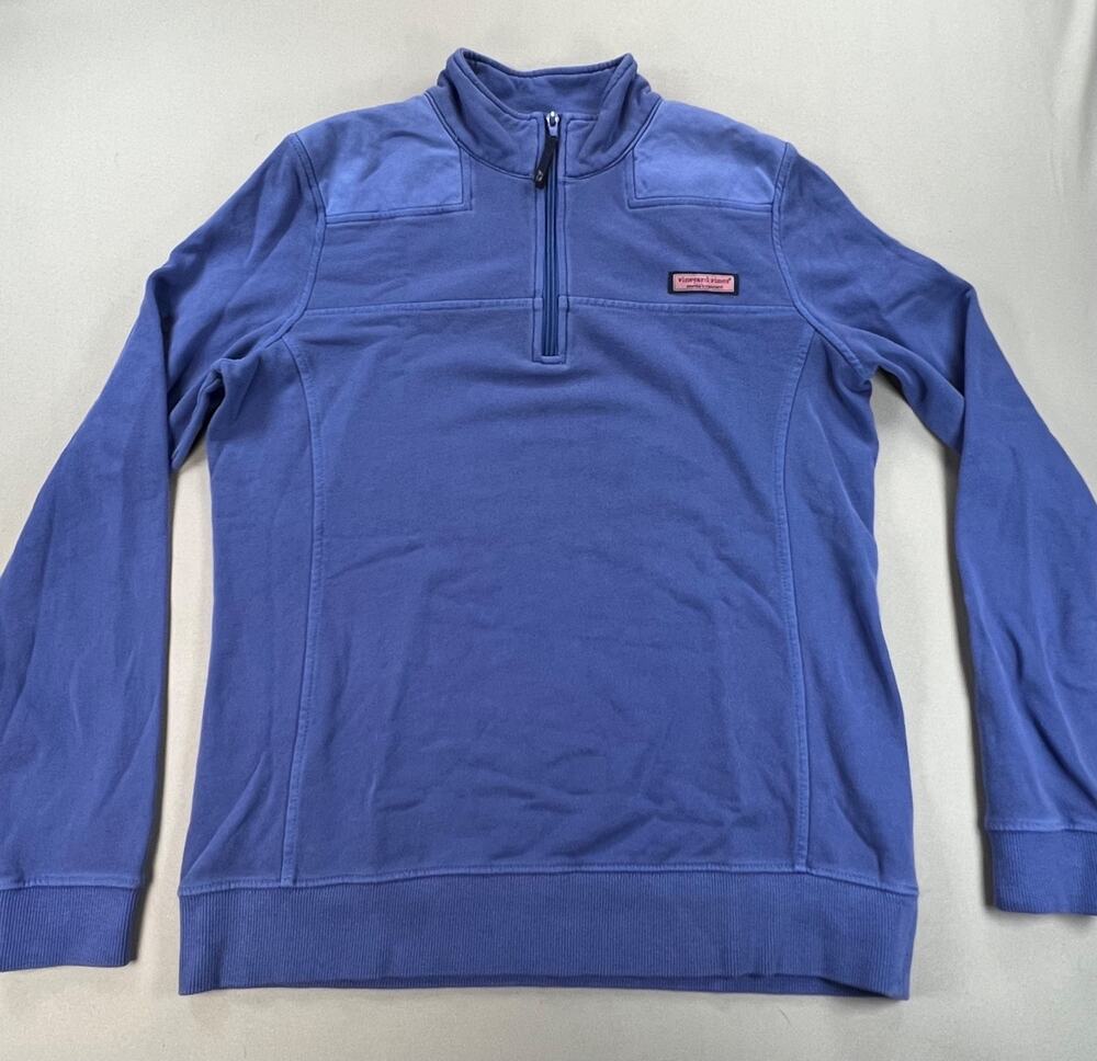 Vineyard Vines Blue 1/4 Zip Shep Shirt Sweatshirt (Women's S) - MSRP $138
